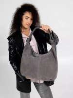 сумка большая через плечо шоппер натуральная замша