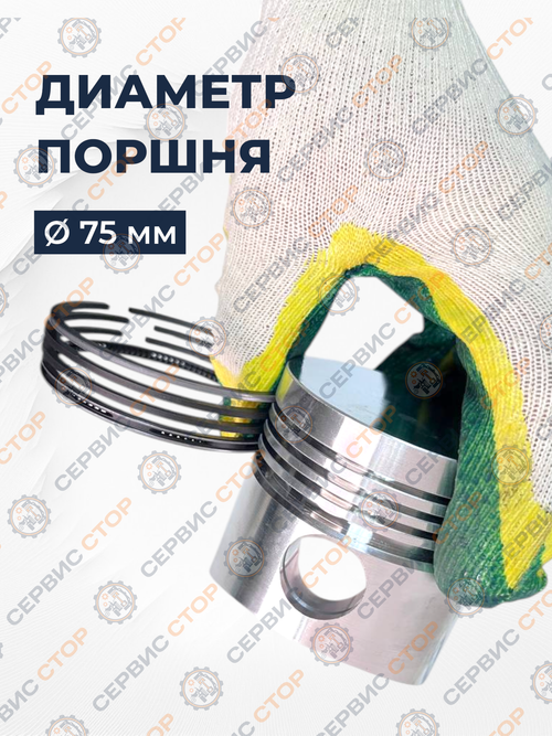 Комплект поршневой группы D-75 мм для двигателя R175