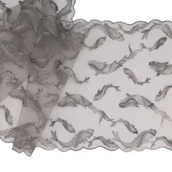 Вышивка на сетке темно-серая киты 21 см, Китай