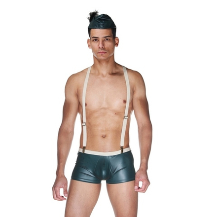 Мужской костюм "Робин Гуд"3 в 1: боксеры, подтяжки, шапка изумрудный LaBlinque LB15506