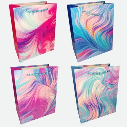 Пакет подар. бумажн. 18*24*8,5 см 210 гр/м2 Marble, 4 дизайна