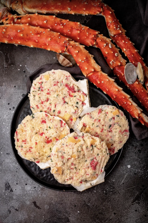 Гребешок в раковине по-шанхайски  для запекания 4 сыра