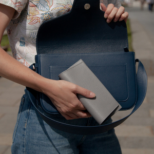 Футляр для очков Lentille из кожи козы, серого цвета