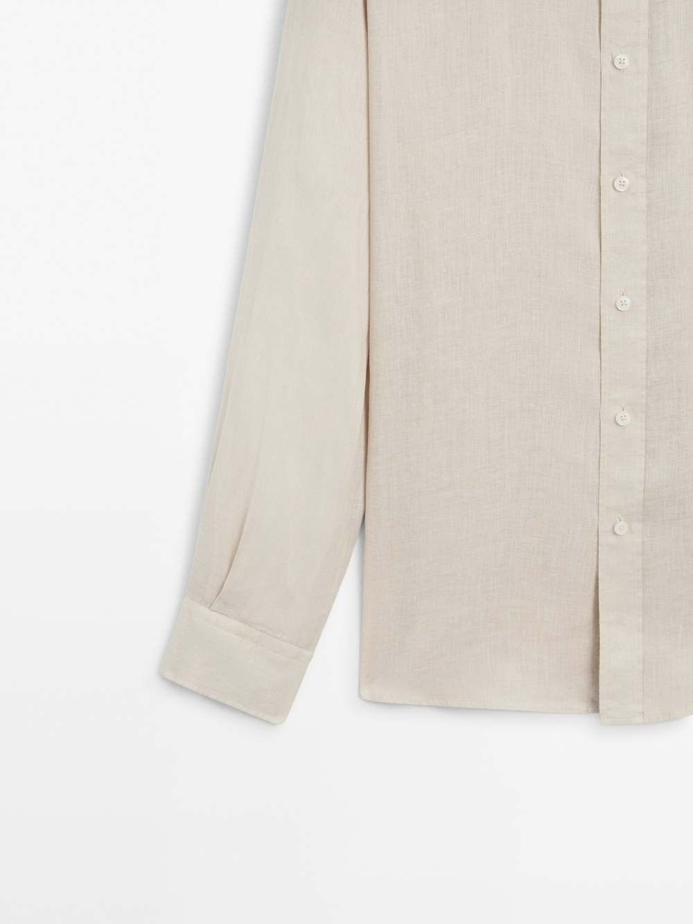 Massimo Dutti Рубашка классического кроя из 100% льна, бежевый