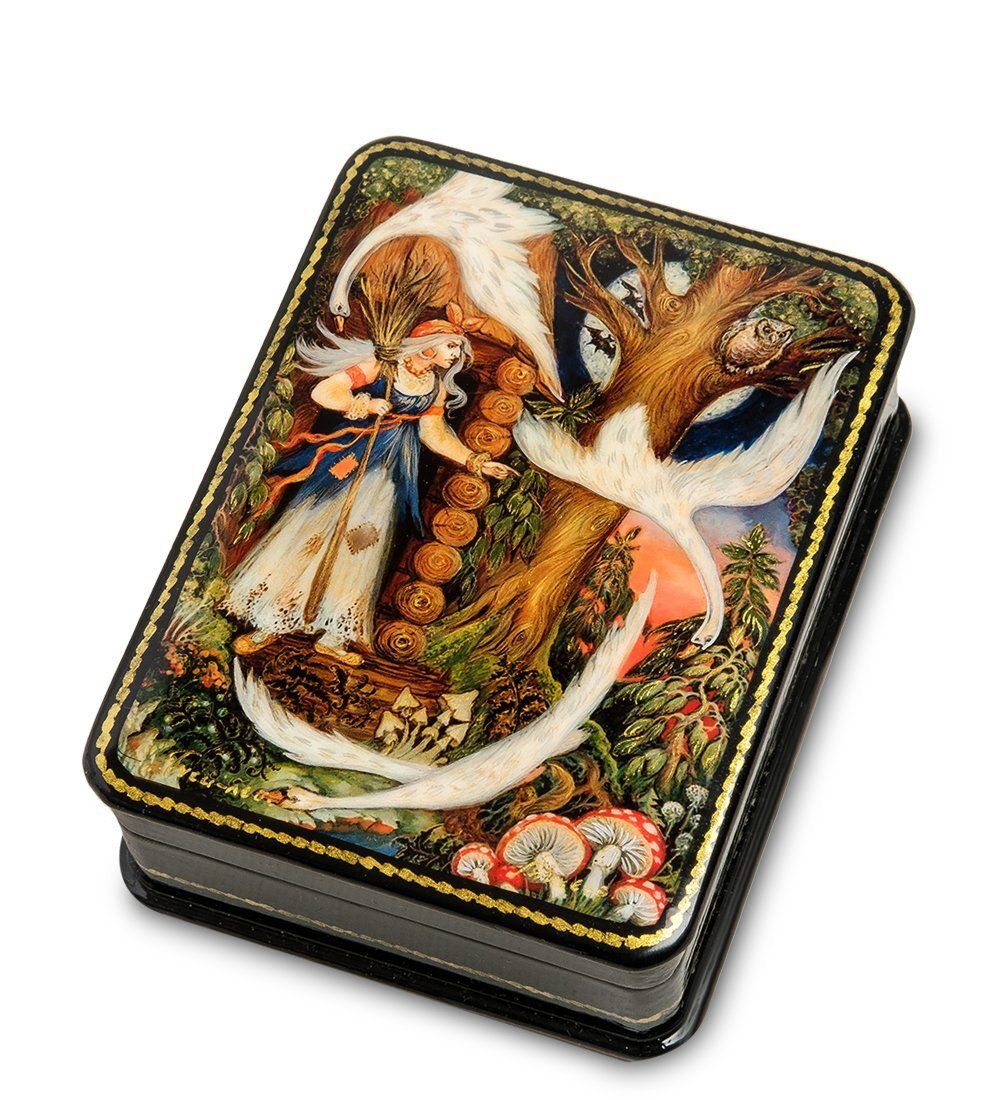 Народные промыслы ШК-19/ 4-E Шкатулка в технике декупаж «Гуси-лебеди» (10х8х3,5)