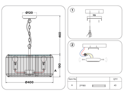 Ambrella Подвесная люстра с хрусталем Loft TR5810