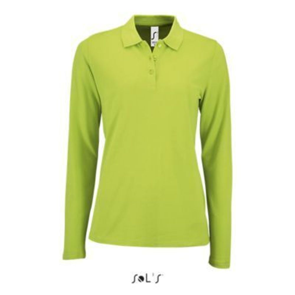 Рубашка поло с длинным рукавом Perfect, женская. Зелёный  M