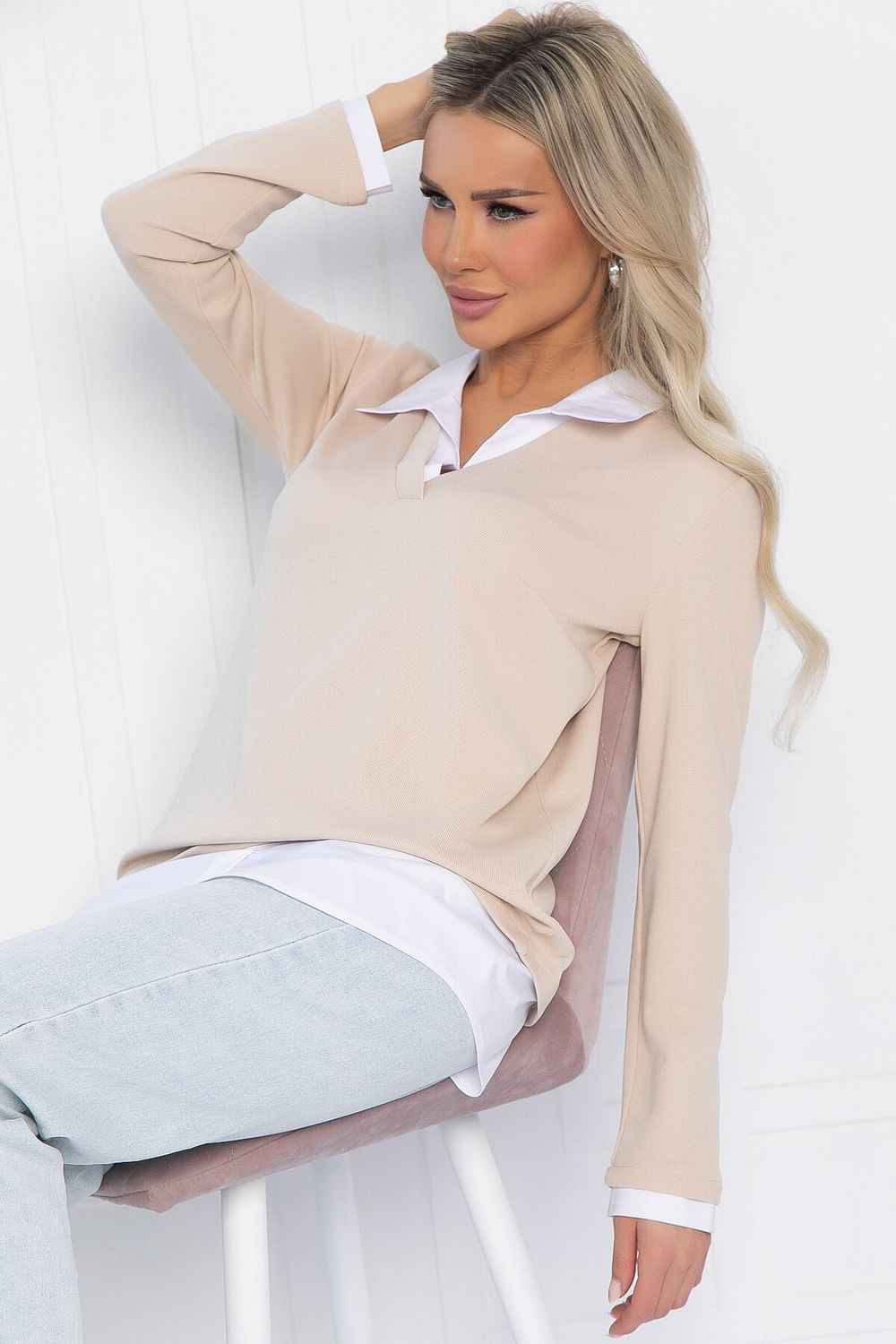 Пуловер На высоте (крем-брюле) Б12758-12М LT Collection