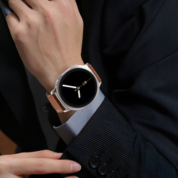 Ремешок из натуральной кожи коричневого цвета от Dux Ducis для смарт часов Samsung Galaxy Watch 8 (40 и 44мм), серия YA Series