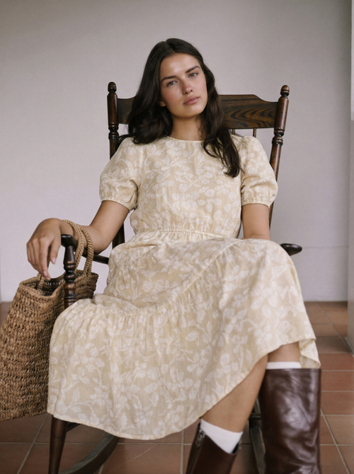 Платье с открытой спиной с этническим принтом