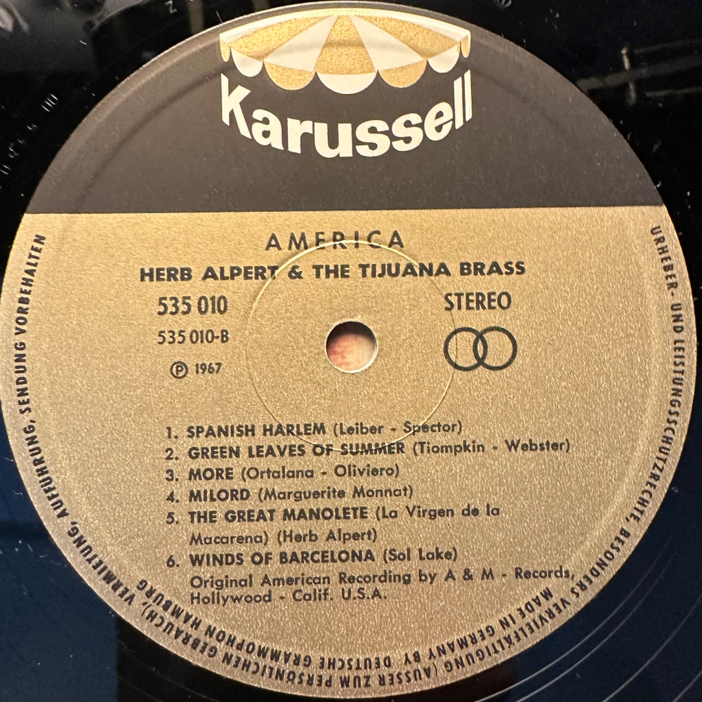 Herb Alpert & The Tijuana Brass - America (Германия 1969г.)