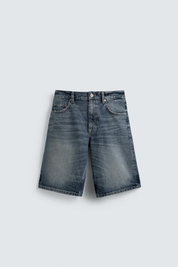 ZARA ДЖИНСОВЫЕ ШОРТЫ RELAXED FIT, СИНИЙ