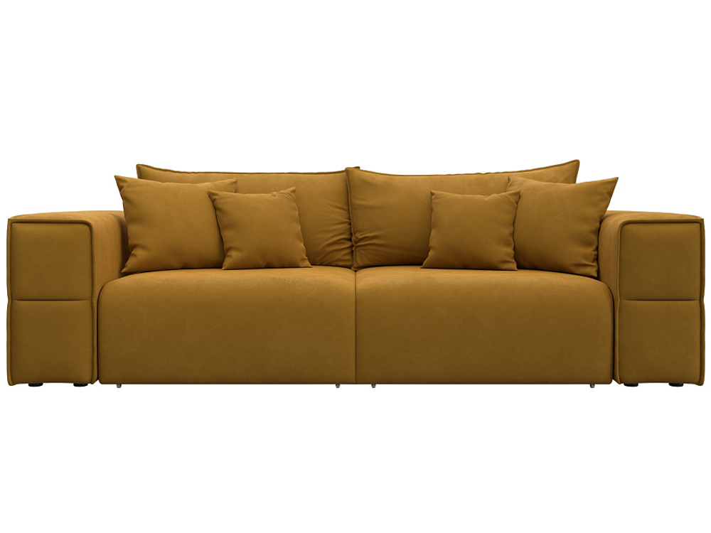 Диван прямой Лига-058 НПБ, BRUT 10 желтый, Велюр, 129388