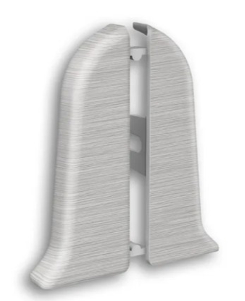 Торцевые (пара) для плинтуса 70мм "Идеал Классик", 186 Алюминий