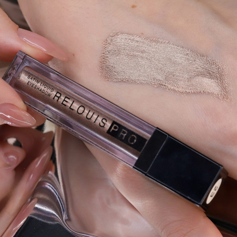 Тени для век жидкие сатиновые тон 23 Cocoa Milk «Relouis PRO Satin Liquid» 5 мл