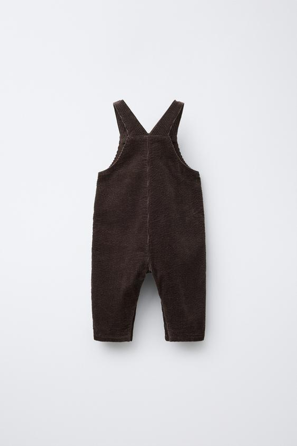 ZARA ДЛИННЫЙ ВЕЛЬВЕТОВЫЙ КОМБИНЕЗОН, ТЕМНО-КОРИЧНЕВЫЙ