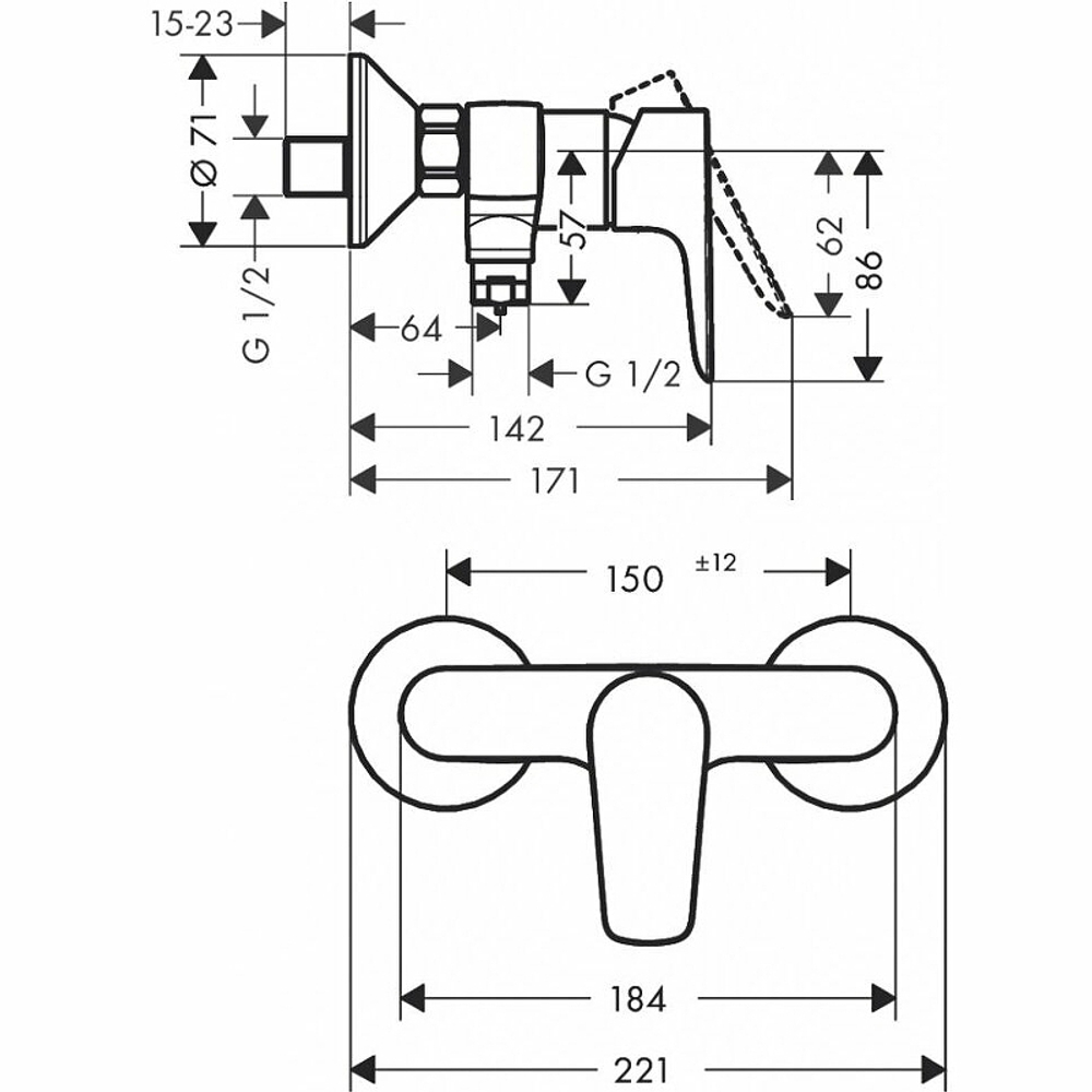 Смеситель для душа Hansgrohe Talis E 71760000 хром