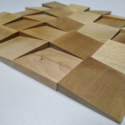 Деревянная мозаика для стен Wood Mosaic 3D Береза Волна