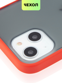 Чехол BROSCORP для Apple iPhone 13 оптом (арт. IP13-ST-TPU-RED-BLACK)