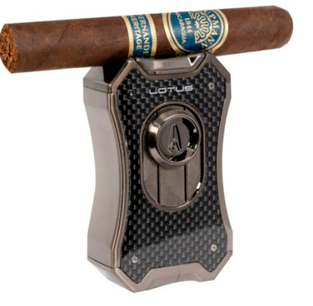 Зажигалка Lotus Emperor Black Carbon fiber & Gunmetal Настольня T9010