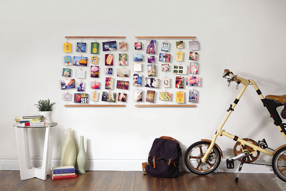 Панно для фотографий hangit, дерево, 40 прищепок