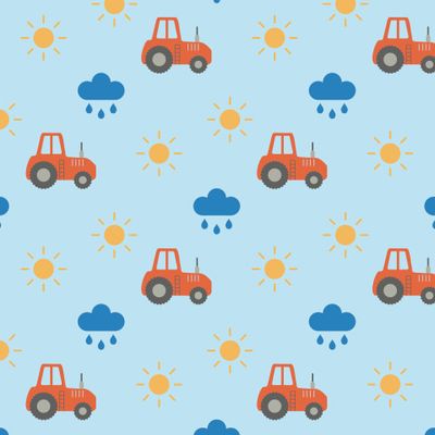 Buy kids fabric farm cars tractor blue