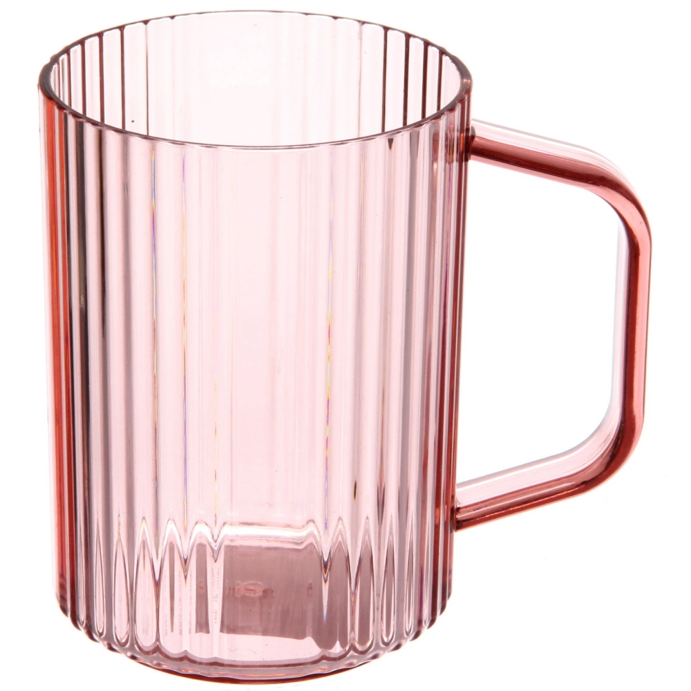 Кружка пластиковая 400мл «Полоска узкая», микс цветов