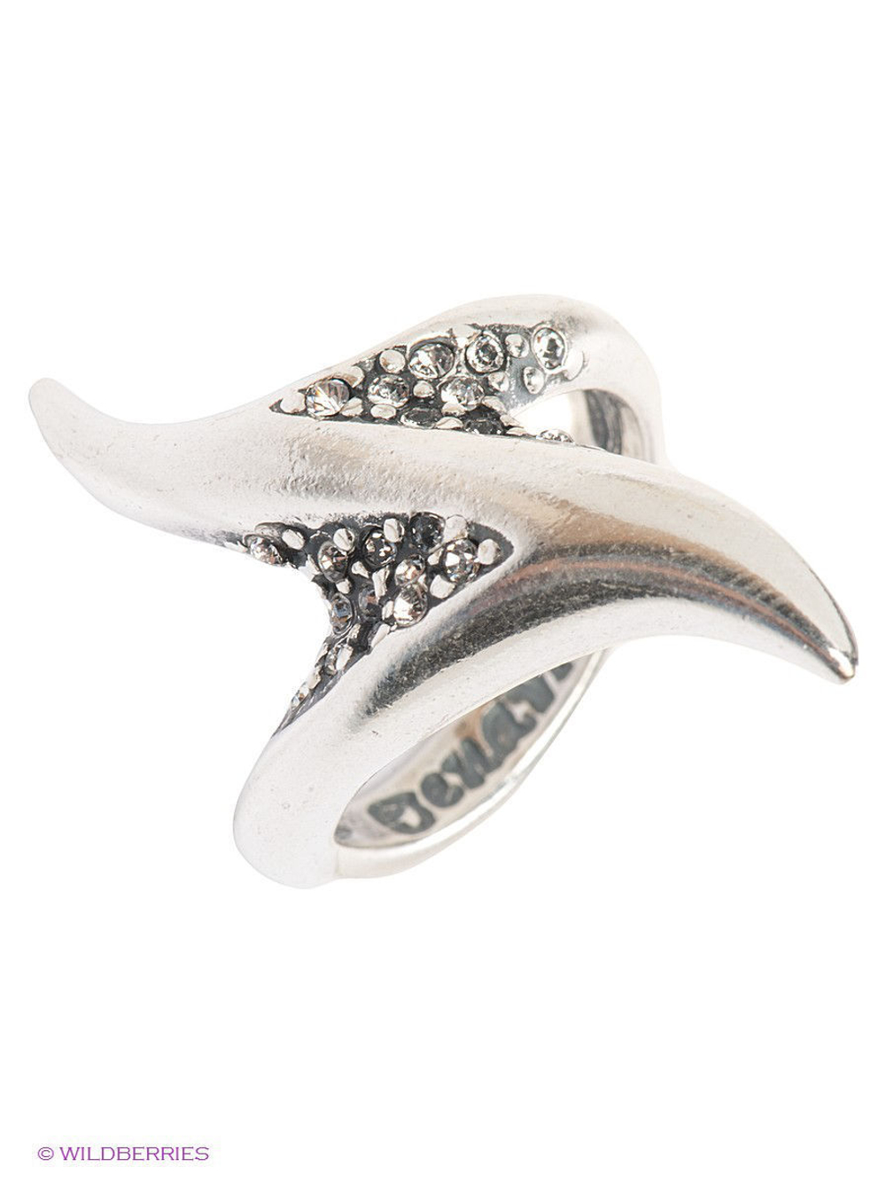 "Тоткопф" кольцо в серебряном покрытии из коллекции "Crystal Fang" от Jenavi