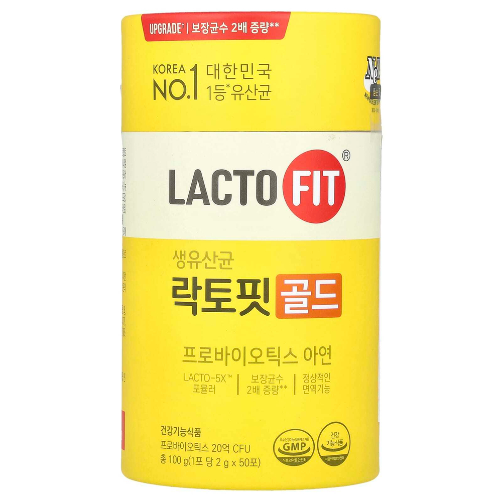 Lactofit, Пробиотик, золото, 50 стиков (2 г) каждый