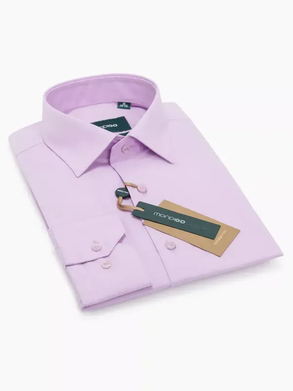 Рубашка приталенная с вытачками на спине SUPER SLIM FIT, сиреневая