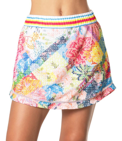 Теннисная юбка Lucky in Love Novelty Print High Waist Flower On Skirt - Multikolor