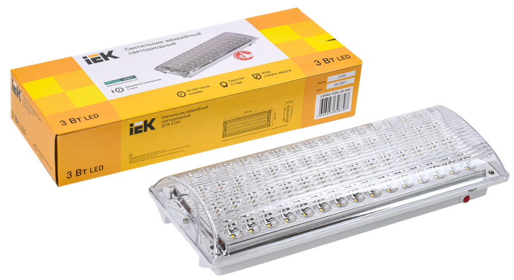 Светильник аварийный ДПА 2104 4ч IP20 IEK