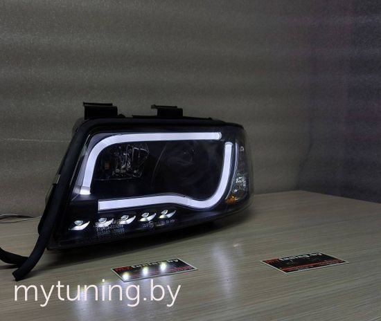 Передние фары led tube lights black для Audi A6 C5
