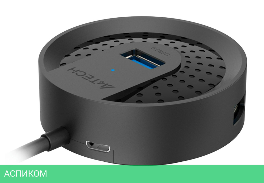 USB-хаб A4Tech USB 3.0 HUB-30C черный