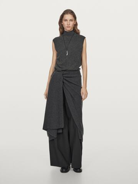 Massimo Dutti Трикотажный жилет из 100% кашемира, серый