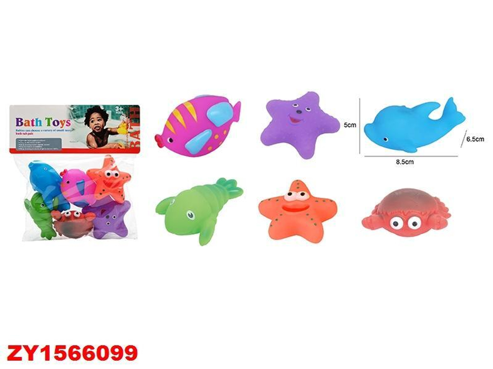 Набор игрушек для купания 6шт, пакет ПВХ OSB9254C