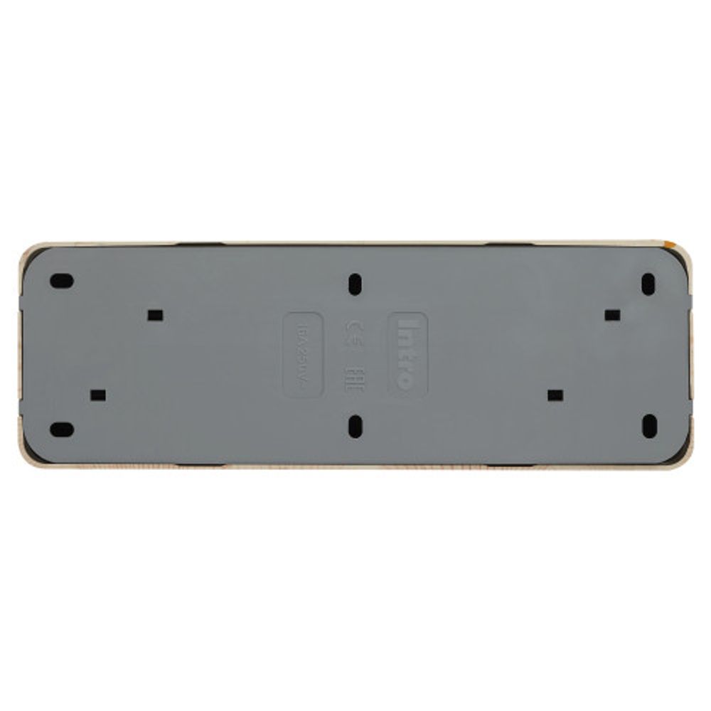 Розетка Intro Quadro 2-208-11 с заземлением четверная 4х2P+E 16А-250В IP20 ОУ сосна