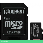 Карта памяти Kingston microSDHC 512GB microSDXC Class10 UHS-I с адаптером (SDCS2/512GB)