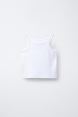 ZARA ТОП В РУБЧИК, БЕЛЫЙ
