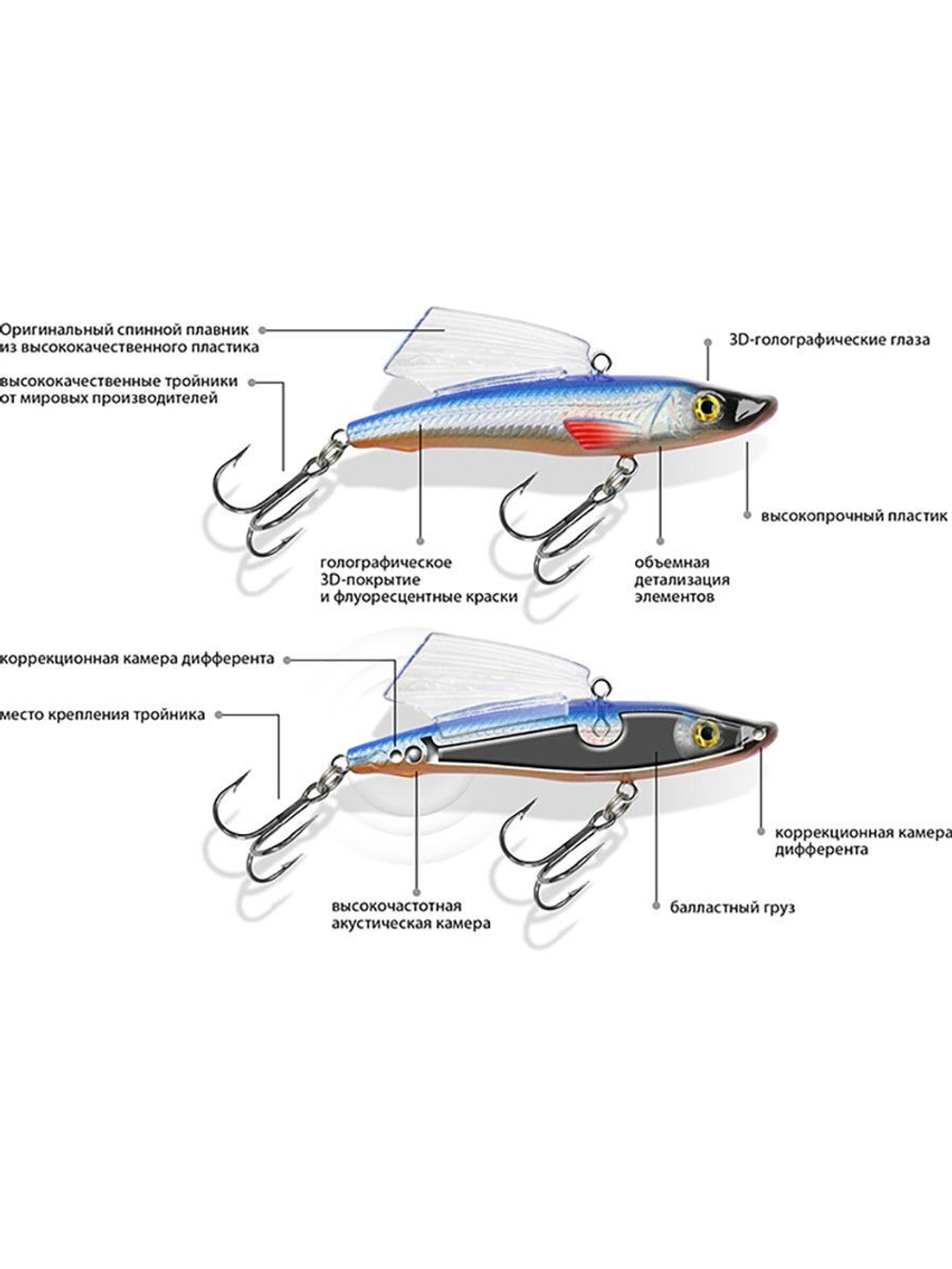 Воблер для рыбалки БЕКАС VIB 70mm, вес - 22,0g,