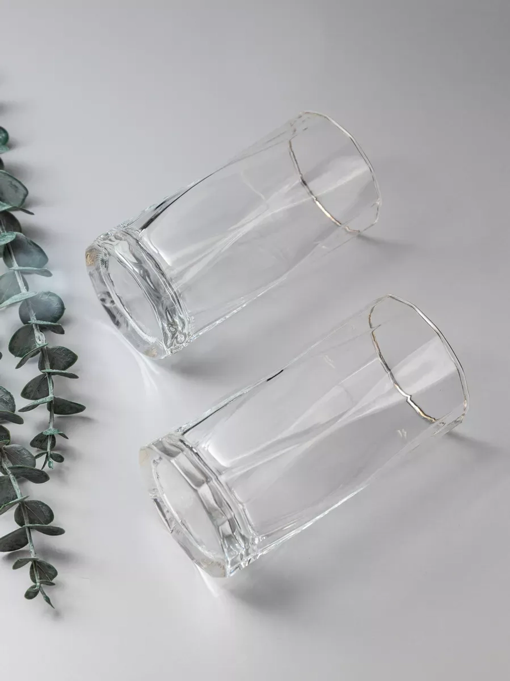 Набор изогнутых бокалов с золотой каймой, 6 шт. 450 мл