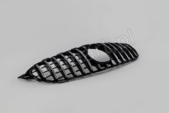 Решетка радиатора V.3 глянцево - черный + хром для Mercedes C class W205 2015-2018