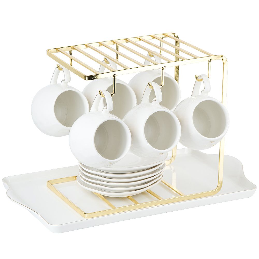 Чайный набор на металлической подставке с подносом 15пр. " . Golden Forest" (6 персон) v=11