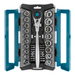 Набор торцевых головок, трещотка 120 зубьев, 1/2", CrV, 36 предметов Gross