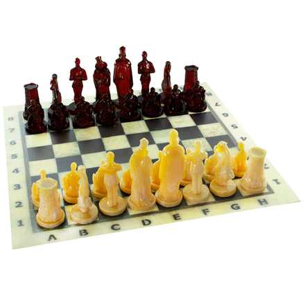 Шахматы "Рыцари" вишня для досок 35*35 см