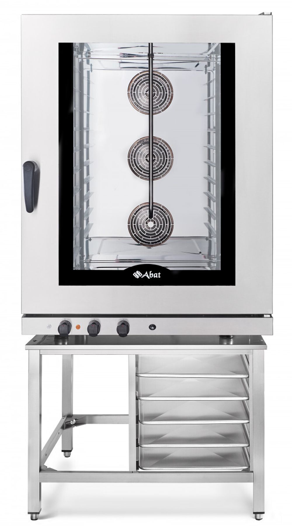 11000009760 Абат Конвекционная печь КЭП-10, 10 уровней, 400х600 мм, нерж. камера, эл/механика, пароувлажнение, регулировка влажности от 0% до 100%, реверс, без противней