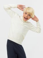 Поло для мальчика с длинным рукавом AT724 молочный