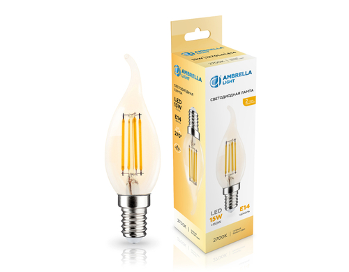 Лампа светодиодная Filament 351523 LED CF35 15W E14 2700K 220-240V