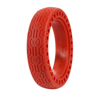 Покрышка плоская 8 1/2*2 (Литая) красная для электросамоката Xiaomi M365