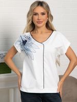 Блуза Капли росы (бело-голубая) Б15564-18М LT Collection